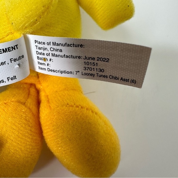 Looney Tunes Warner Brothers Tweety Bird Doll Plush Chibi 10" Cartoon - Picture 5 of 9
